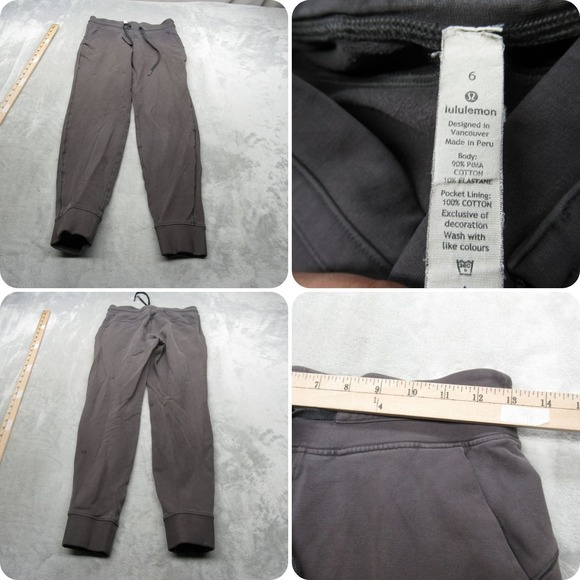 Lululemon Jogger Pants Womens 6 Gray Heavyweight Drawstring Waist 26x27 READ - Picture 1 of 14